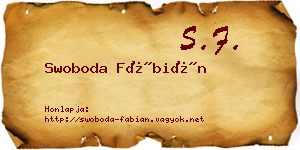 Swoboda Fábián névjegykártya